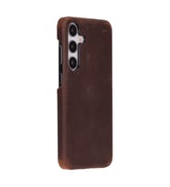Samsung Galaxy S25 Plus Uyumlu, Hakiki Deri, El Yapımı Arka Kapak, Antik Kahve