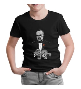 The Godfather - The Cat Siyah Çocuk Tshirt