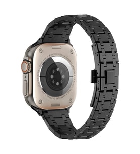 Apple Watch 7 45mm Zore KRD-83 Metal Kordon (Siyah)