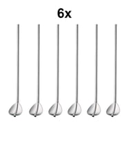 304 Çelik 6 Adet 22 cm Kokteyl Kahve Latte Karıştırma Barmen Kaşığı cin763by-6