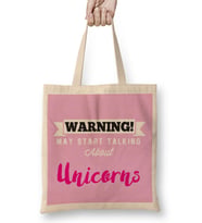 Warning May Start Talking About Unicorns Bez Çanta Uzun Saplı
