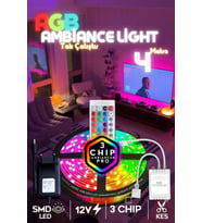 Şerit LED Rgb Led Tak Çalıştır 16 Renkli 4 Animasyonlu Tv Arkası Led Yatak Odası Led Bilgisayar Led 4metre