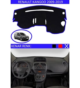 Renault Kangoo 2009-2019 Için Uygun Torpido Koruma Halısı Siyah Kenar Renk Mavi