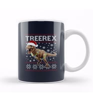 Christmas TreeRex Christmas Dinosaur Kupa Bardak Porselen