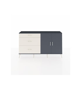 Arges Konsol 2 Raflı 3 Çekmeceli 2 Kapaklı 176x30x99 Antrasit-Antrasit/Aytaşı