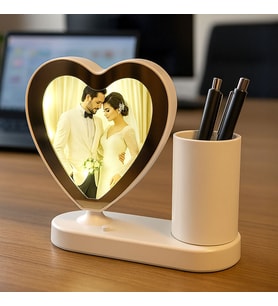 Kalemlikli Kalpli Sihirli Ayna – 17×20 cm Kişiye Özel Fotoğraf Baskısı Dahil