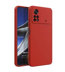Microsonic Matte Silicone Xiaomi Poco X4 Pro 5G Kılıf Kırmızı