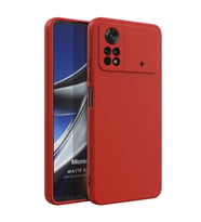 Microsonic Matte Silicone Xiaomi Poco X4 Pro 5G Kılıf Kırmızı