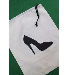 2 Adet Stiletto Baskılı Keten Ayakkabı Poşeti - Ayakkabı Düzenleyici