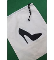 2 Adet Stiletto Baskılı Keten Ayakkabı Poşeti - Ayakkabı Düzenleyici