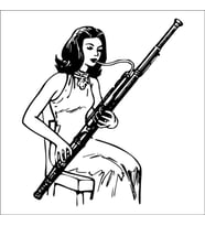 FAGOT ÇALAN KADIN FOLYO STİCKER 20cm uzunluk (Karışık)