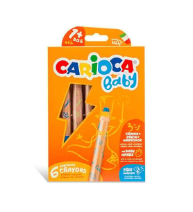 Carioca Baby Jumbo Ahşap Gövdeli 3in1 Boya Kalemi 6’lı 42817