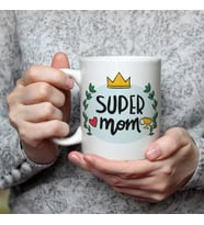 Super Mom Yazı Baskılı Beyaz Kupa
