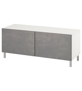TV Sehpası, Beyaz-Koyu Gri, 120x42x48 cm