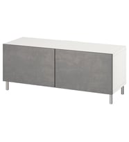 TV Sehpası, Beyaz-Koyu Gri, 120x42x48 cm
