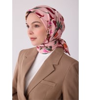 BELLİ Obje Desen %100 Twill İpek Eşarp 4320-02