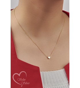 KALP KOLYE MİNİMAL GOLD, ROSE VE GÜMÜŞ RENK 925 AYAR GÜMÜŞ KOLYE (Gold)