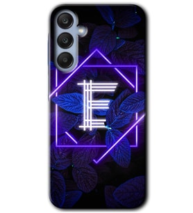 Galaxy A55 Kılıf HD Desen Baskılı Kılıf - Dark Neon Yaprak E Harfi