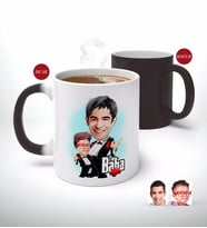 BK Gift Kişiye Özel Godfather Baba Oğul Karikatürlü Sihirli Kupa Bardak-1 (Beyaz)