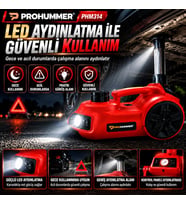 PHM314 Elektrikli Kriko Seti - 5 Ton Hidrolik Kriko + Hava Pompası + Bijon Anahtarı + LED