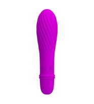 10 Titreşim Modlu Spiral Desenli Mini Silikon Vibratör - Jonathan (Mor)