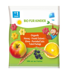Organik Havuç Frenk Üzümü Elma Portakal Sulu Tahıl Patlağı 30 Gr