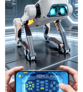 Uzaktan Kumandalı ve Mobil Kontrollü Şarjlı Yapay Zekalı Robot Köpek Sesle Kontrol Şarkı Söyleme Dans Etme Uzaktan Kontrol Robot Köpek