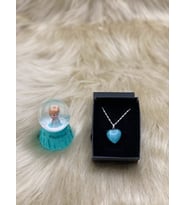 Charmlı Pandora Paslanmaz Çelik Ayarlanabilir Çelik Bileklik ve Frozen Temalı Mini Işıklı Kar Küresi