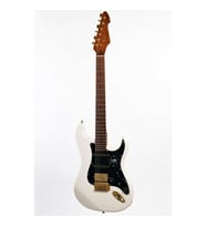 Peavey Raptor Lightning Bolt ST 60th HSS Stratocaster Elektro Gitar (Gold Hardware - Olympic White)