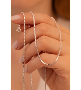 Kadın Gümüş Kolye Bileklik Set - 925 Ayar 1.5mm Küp Zincir Gümüş Set 5363425342330