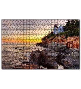 Cakapuzzle Acadia Milli Parkı'nda Günbatımı ve Deniz Puzzle Yapboz MDF (Ahşap) (120 Parça)