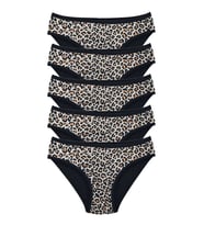 Mulvxbrf Brf02 5 Adet Leopar Desenli Likralı Yumuşak Dokulu Kadın Slip Külot (Mulvix)