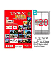 TANEX 2120 LASER ETİKET 31x14mm 20x100 2000 ADET