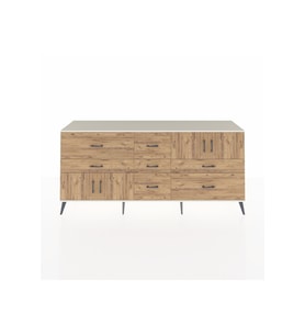 Hyperion Konsol 3 Raflı 7 Çekmeceli 4 Kapaklı 220x44x99 Aytaşı-Çam