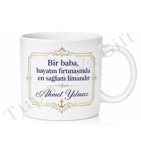 Premium Baba Yazılı Lüks Tasarım Kupa Bardak Babalar Günü Hediyesi