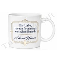Premium Baba Yazılı Lüks Tasarım Kupa Bardak Babalar Günü Hediyesi