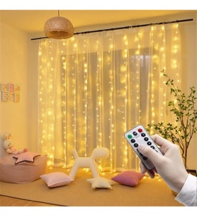 8 Modlu (3 mt X 3 mt ) Perde Led 10 Sarkıtlı USB li 3 Metre Kumandalı Peri Led (Çok Renkli)