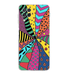 PrintiFy Samsung Galaxy A22 ile Uyumlu Retro Color 4  Kamera Korumalı Şeffaf  Kılıf
