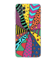PrintiFy Samsung Galaxy A22 ile Uyumlu Retro Color 4  Kamera Korumalı Şeffaf  Kılıf