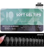 Yeni Nesil jel destekli Medium Almond tips 550 adet (55564-05)