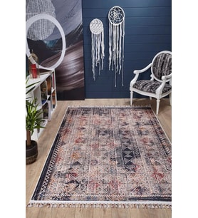 Dijital Kaymaz Yıkanabilir Mavi Modern Salon Halısı Mutfak Halısı Koridor Halısı Yolluk HLN5076