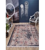 Dijital Kaymaz Yıkanabilir Mavi Modern Salon Halısı Mutfak Halısı Koridor Halısı Yolluk HLN5076