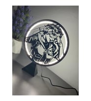 Valorant Clove Halka LED Işıklı Masa Gece Lambası Gamer Oyun Odası Dekor Hediye (Adaptör Dahil) (Siyah - Beyaz)