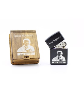 Kişiye Özel Zippo Tarzı Benzinli Metal Çakmak - Münir Özkul Temalı