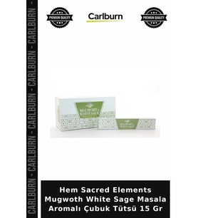 Özel Üretim Beyaz Adaçayı Hem Sacred Elements Mugwoth White Sage Masala Aromalı Çubuk Tütsü 15 Gr
