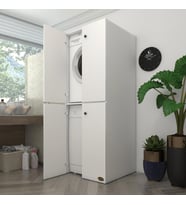 Kenzlife çamaşır-bulaşık makinesi dolabı kapaklı roksanamdf byz 180*70*60 % 100 mdf full mdf banyo çift katlı arkalıksız (Karışık)