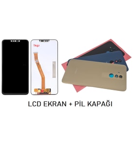 Huawei Uyumlu MATE 20 Lite LCD Ekran + Arka Kapak SİYAH