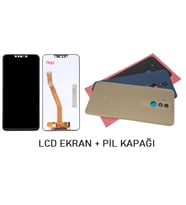 Huawei Uyumlu MATE 20 Lite LCD Ekran + Arka Kapak SİYAH