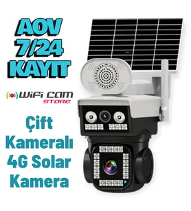 İcsee 4g Solar Çift Lens Kamera Aov Sürekli Kayıt