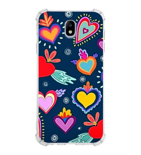 PrintiFy Samsung Galaxy J7 Pro Uyumlu Retro Color 3 Baskılı Şeffaf Köşe Korumalı Antişok Kılıf